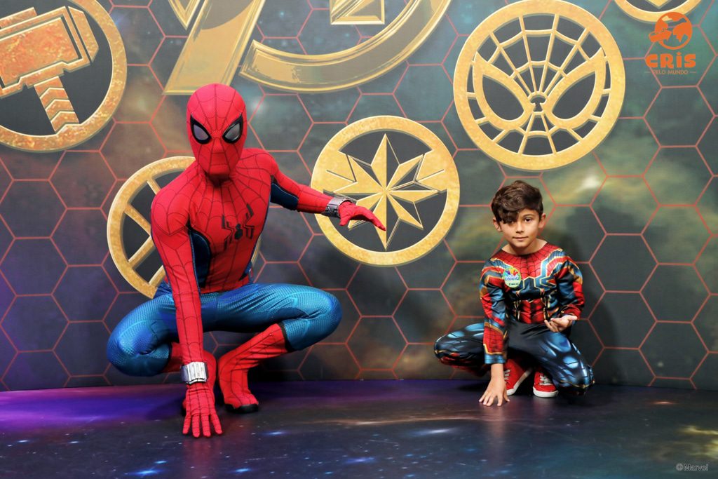 meeting spiderman at the superhero station at the new york disneyland paris Super Hero Station,