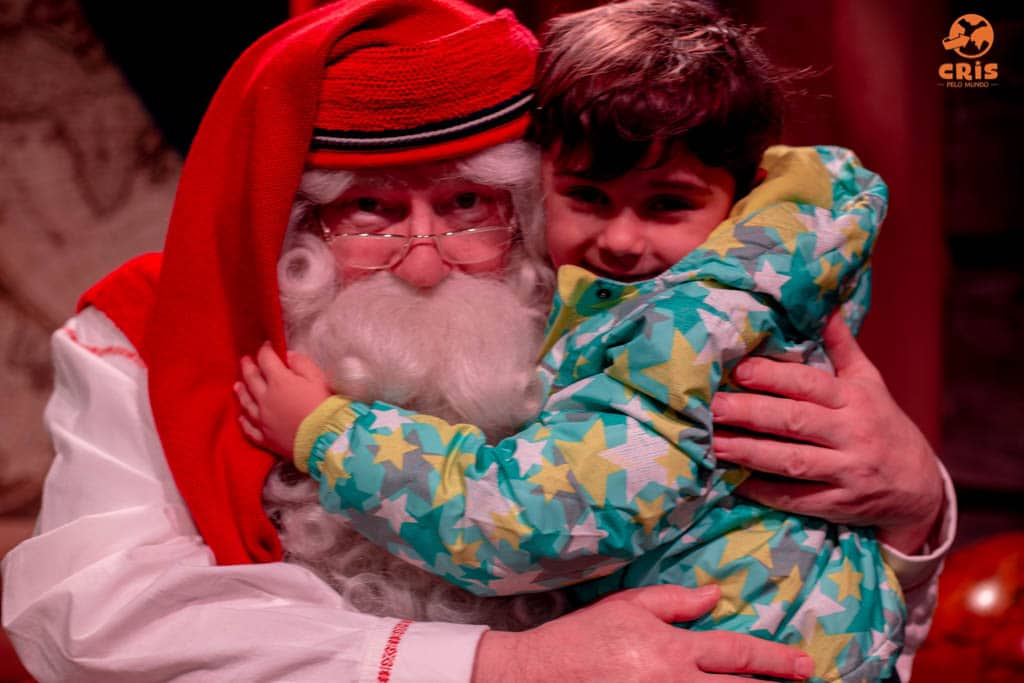 Foto de Pessoas Vila Do Papai Noel Na Lapónia Escandinávia Ao Pôr